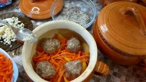 ТЕФТЕЛИ С ОВОЩАМИ В ГОРШОЧКЕ /ЛАРА ГОТОВИТ..