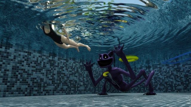 CatNap напал в бассейне и утащил под воду!!! Кот спас девочку! Poppy Playtime! смотреть онлайн