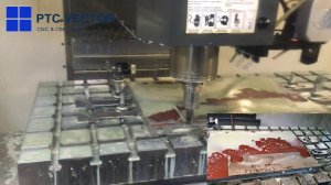 Фрезеровка титановой пластины на полимерном мате