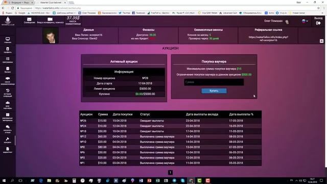 WATERFALL CLUB АУКЦИОН