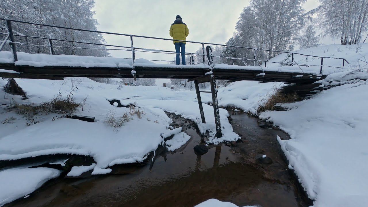 Follow by the snow river