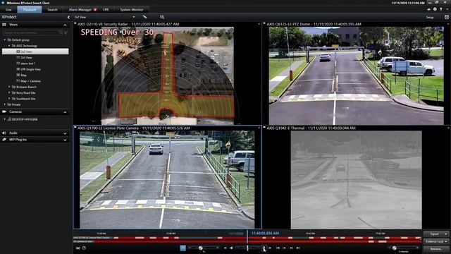 Axis Radar used to detect a vehicle exceeding speed limit. Axis PTZ Camera synchronized to Radar смотреть онлайн