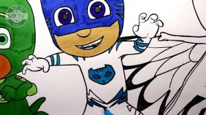 ГЕРОИ В МАСКАХ Мультик-Раскраска \ Кэтбой, Алетт, Гекко\ Раскраска для детей\ PJ Masks