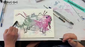 Watercolor Wednesday- Monsters! Made with McHarper Week 4, episode 3 - art tutorials crafts at home