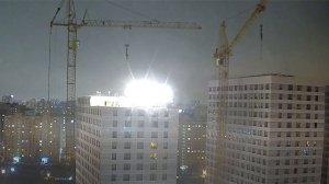 Работа башенного крана КБ 515. Рассвет. Tower crane operation. Timelapse