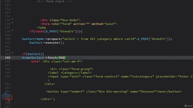 62|| Edit Button code||Category 4||Point of sale system in PHP || PHP  8|| #code