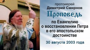 Проповедь о восстановлении Петра в его апостольском достоинстве (2003.08.30). Прот. Димитрий Смирнов