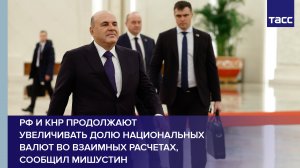 РФ и КНР продолжают увеличивать долю национальных валют во взаимных расчетах, сообщил Мишустин