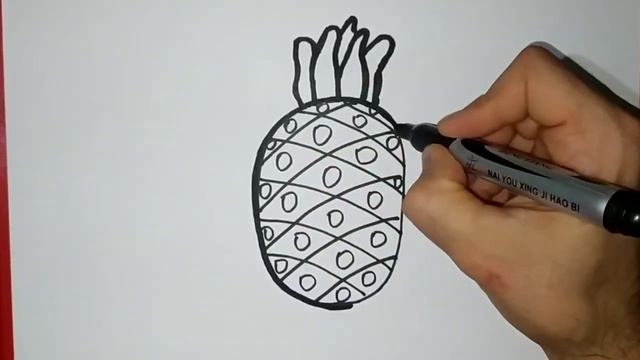 Pineapple drawing for children Рисунок ананаса для детей ананас сурет салу сурет салу уйрену смотреть онлайн