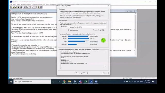 Introduction to cryptography: Test the password strength in cryptool смотреть онлайн