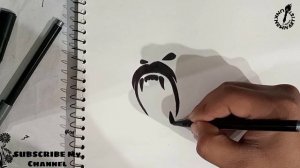Angry Gorilla Face Drawing Tutorial | How to draw Gorilla Tattoo Easy