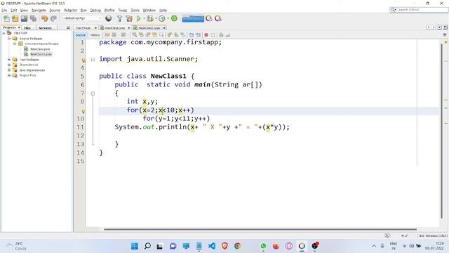 Java #19 | Java for beginners | Program for nested loop | In Hindi | #javaforbeginners #nestedloop