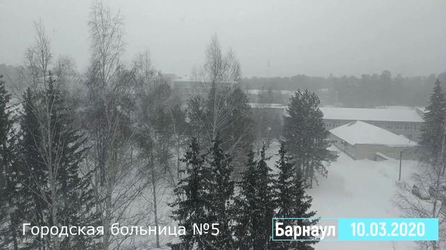 Снегопад перед пандемией коронавируса. КГБУЗ «Городская больница №5, г.Барнаул» / Snowfall смотреть онлайн