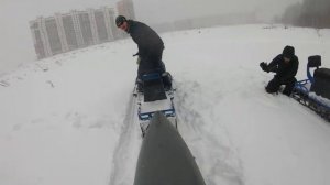 МОТОБУКСЕРОВЩИК AMS VENTURE LONG с лыжным модулем, а развесовка как у СНЕГОХОДА.