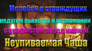 Молебен «Неупиваемая Чаша» о страждущих недугом пьянства и наркомании с акафистом перед иконой