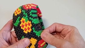 шкатулка в стиле хохлома. Сделана в технике модульное оригами (мастер-класс)