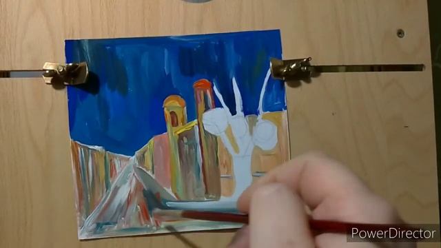 Городской пейзаж. Гуашь смотреть онлайн