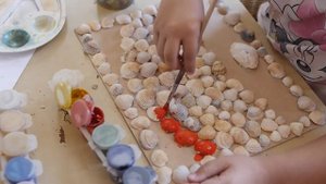 Мастер класс.Панно "Радуга" из ракушек в реальном времени.Поделки из ракушек.Diy