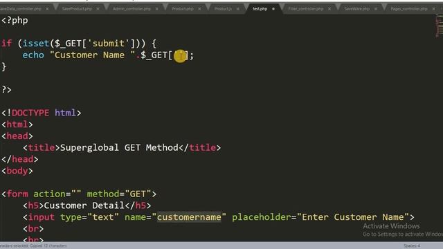 PHP Superglobal - $_GET