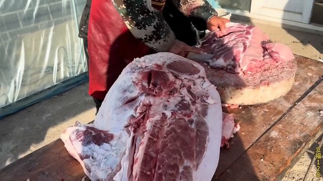 老孟豬肉遭農村人瘋搶，600斤大肥豬不到一小時賣完了，真是過癮！ 【立福128】