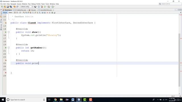 Example of One class implements more than one interface in Java Programming | Java Interface