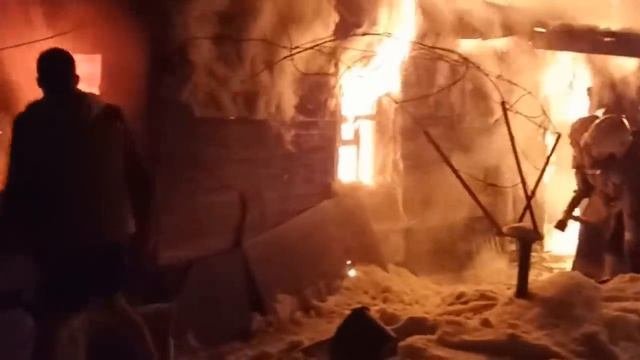 Пожар 08.01.2019 сгорела баня/Fire Burned Bath