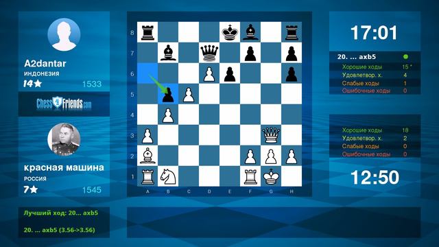 Chess Game Analysis: красная машина - A2dantar : 1-0 (By ChessFriends.com) смотреть онлайн