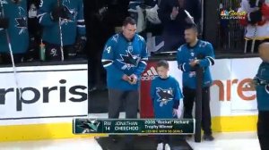 San Jose Sharks Jonathan Cheechoo: Ceremonial Puck Drop