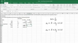 Confidence Limit for Mean(finite and Infinite) Using MS EXCEL --VERY IMP. FOR UPCOMING EXAM