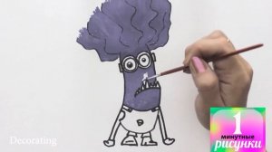 Как нарисовать МИНЬОНА - Монстрика при помощи Сосиски!