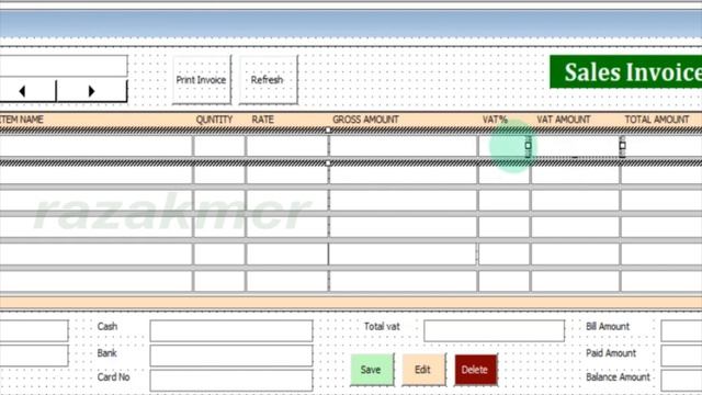 Create Sales Invoice (Video#3 Form Coding) Excel VBA