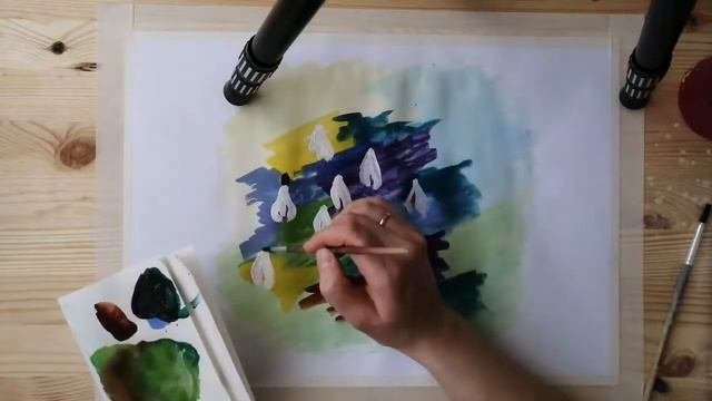 Мастер-класс по рисованию подснежников.студия ИЗО.Педагог Абросимова Александра.Центр ЛОМОНОСОВЕЦ.