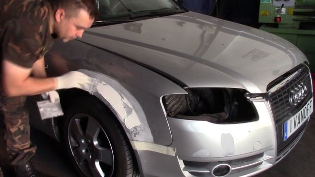 Audi A4 ремонт переднего крыла смотреть онлайн
