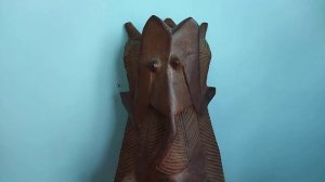 Обзор старой африканской маски из тяжёлого красного дерева #маска #африка #деревяннаямаска