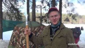 Сборка МБ-104 с накидным тентом в лесу