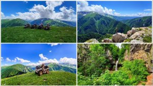 Квадро покатуха Мезмай - гора Матук - двухэтажка - Чинарский водопад.  CF MOTO 800, BRP и ODES литр