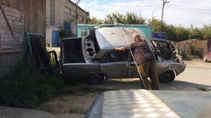 заваливаем классику на бок, с помощью лебедки
