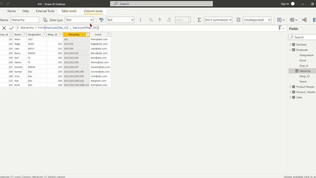 Row Level Security (RLS) - Parent Child Hierarchy - Power BI  - 58