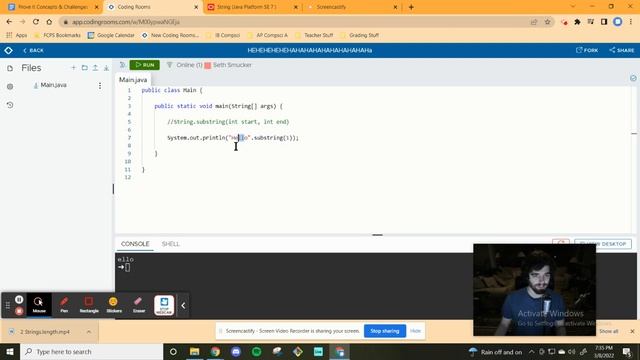 APCSA Java - The String Class[2] - String.substring() смотреть онлайн