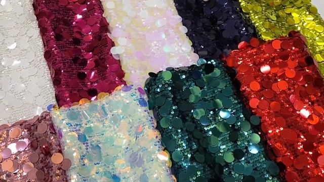 TDD032 Coloured Sequined Lace Fabric смотреть онлайн