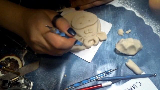 Бычок первый лепка из соленого теста