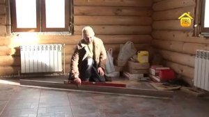 Дом из оцилиндрованного бревна с цокольным этажом