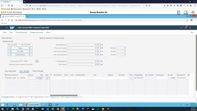 Training 05 - SAP S/4 Hana - Enter Cash Journal Entries - General Ledger смотреть онлайн