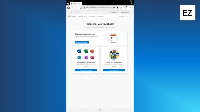 How to activate Microsoft 365 on the Android OS?