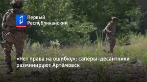 «Нет права на ошибку»: сапёры-десантники разминируют Артёмовск