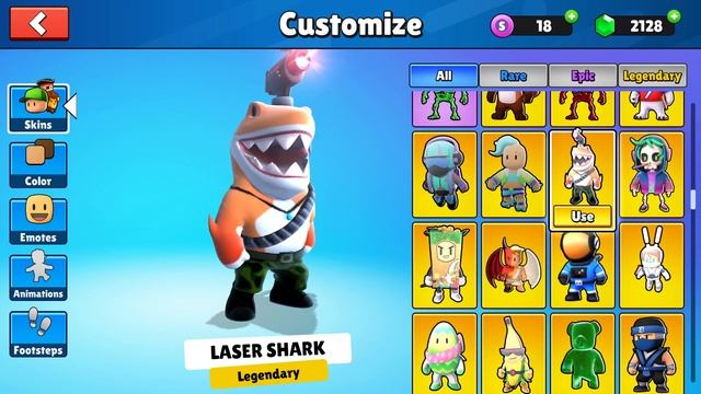 Claiming "Laser Shark" in Stumble Guys
