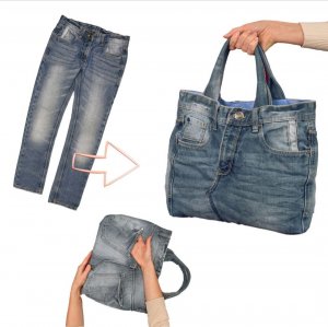 Очень простой способ сшить сумку из старых джинсов - отличная идея для повторного использования!