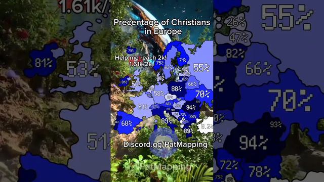 Precentage of Christians in Europe #viral #trending