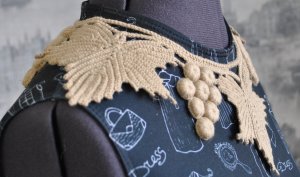 Красивый воротник Виноградная лоза. Вязание крючком..avi Ирландское кружево. Вязание по фото.