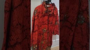 Maron red batik negligee long below the knee